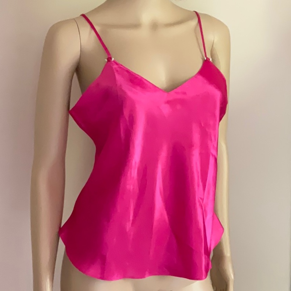 Vintage Satin Pink Camisole Top with Spaghetti Straps
